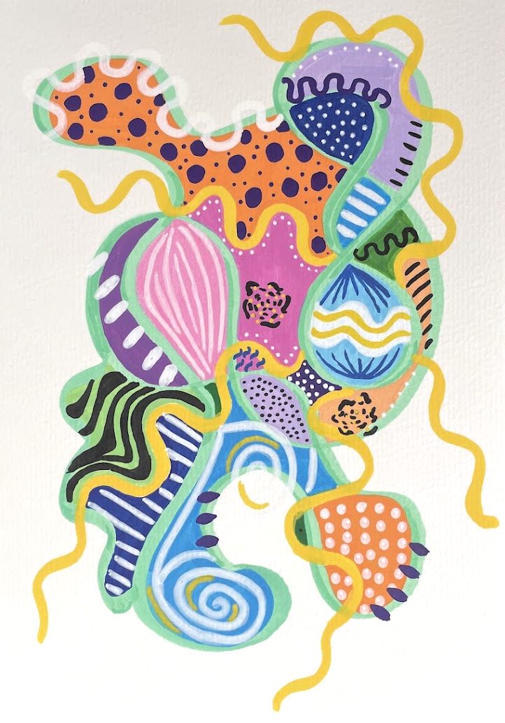 Maiden · Innocence, original abstract painting on paper